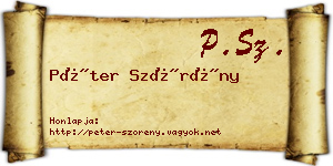 Péter Szörény névjegykártya